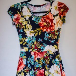 Floral cotton A-line dress